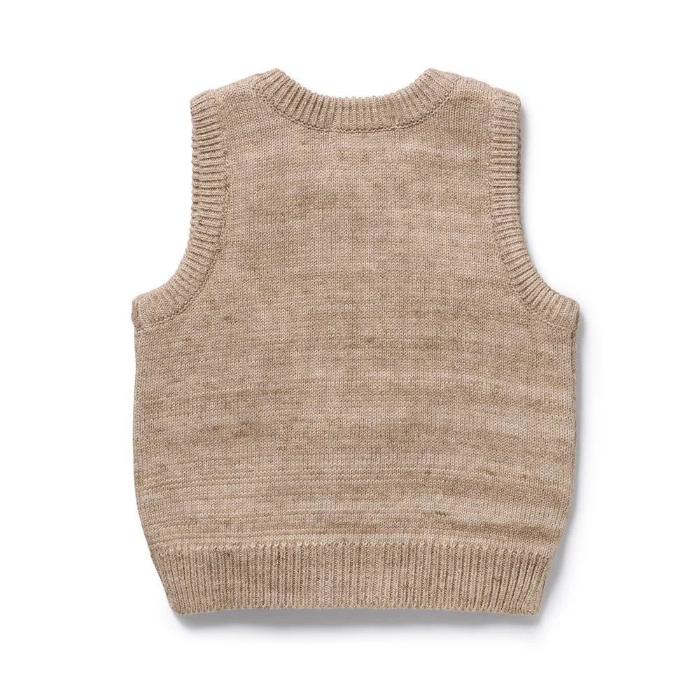 Organic Knitted Vest | Sandstone | Wilson & Frenchy