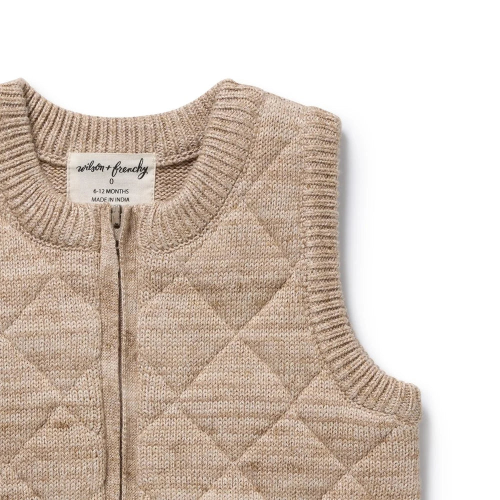 Organic Knitted Vest | Sandstone | Wilson & Frenchy