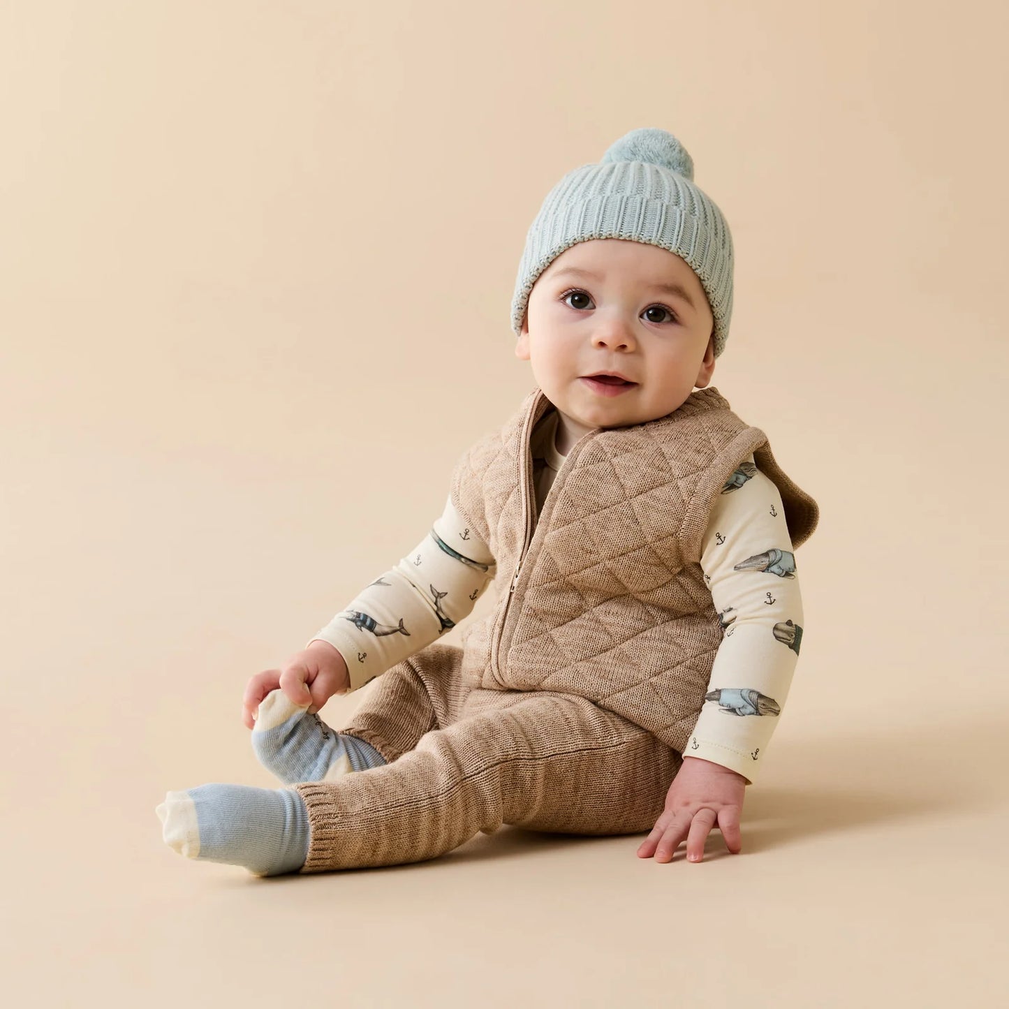 Organic Knitted Vest | Sandstone | Wilson & Frenchy