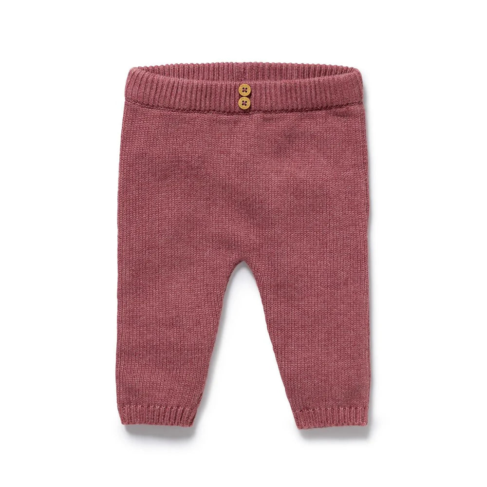 Organic Knitted Legging | Rhubarb | Wilson & Frenchy