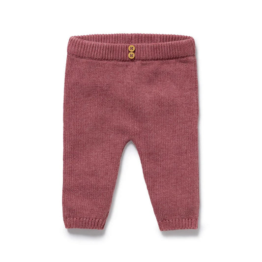 Organic Knitted Legging | Rhubarb | Wilson & Frenchy