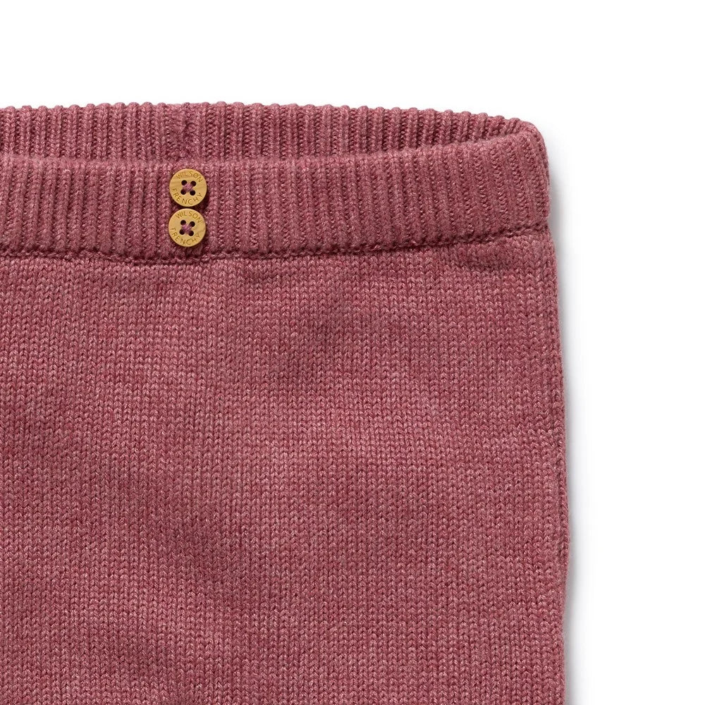 Organic Knitted Legging | Rhubarb | Wilson & Frenchy