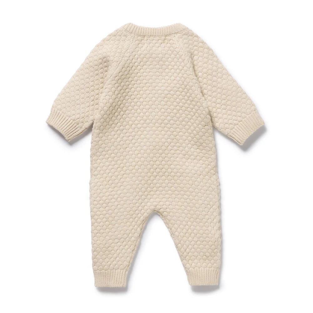 Organic Knitted Bubble Growsuit | Cream | Wilson & Frenchy