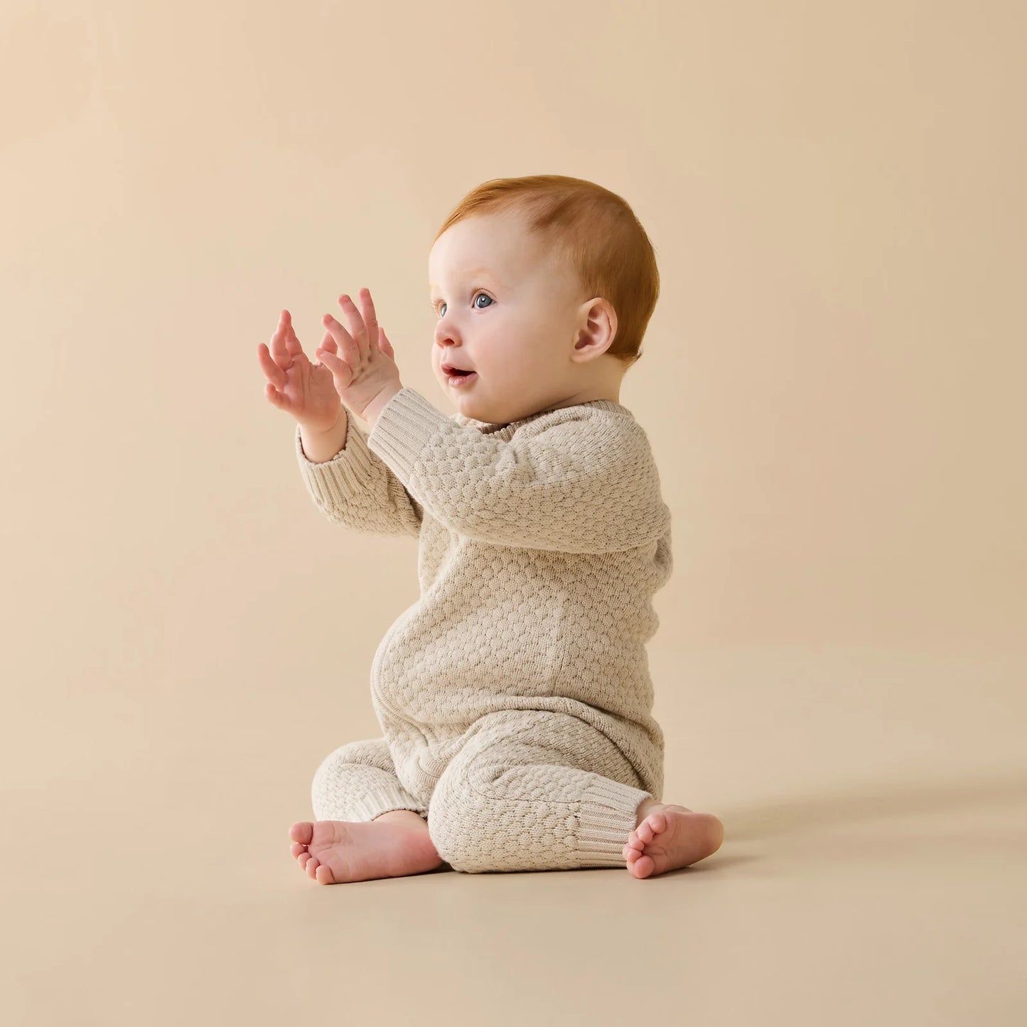 Organic Knitted Bubble Growsuit | Cream | Wilson & Frenchy