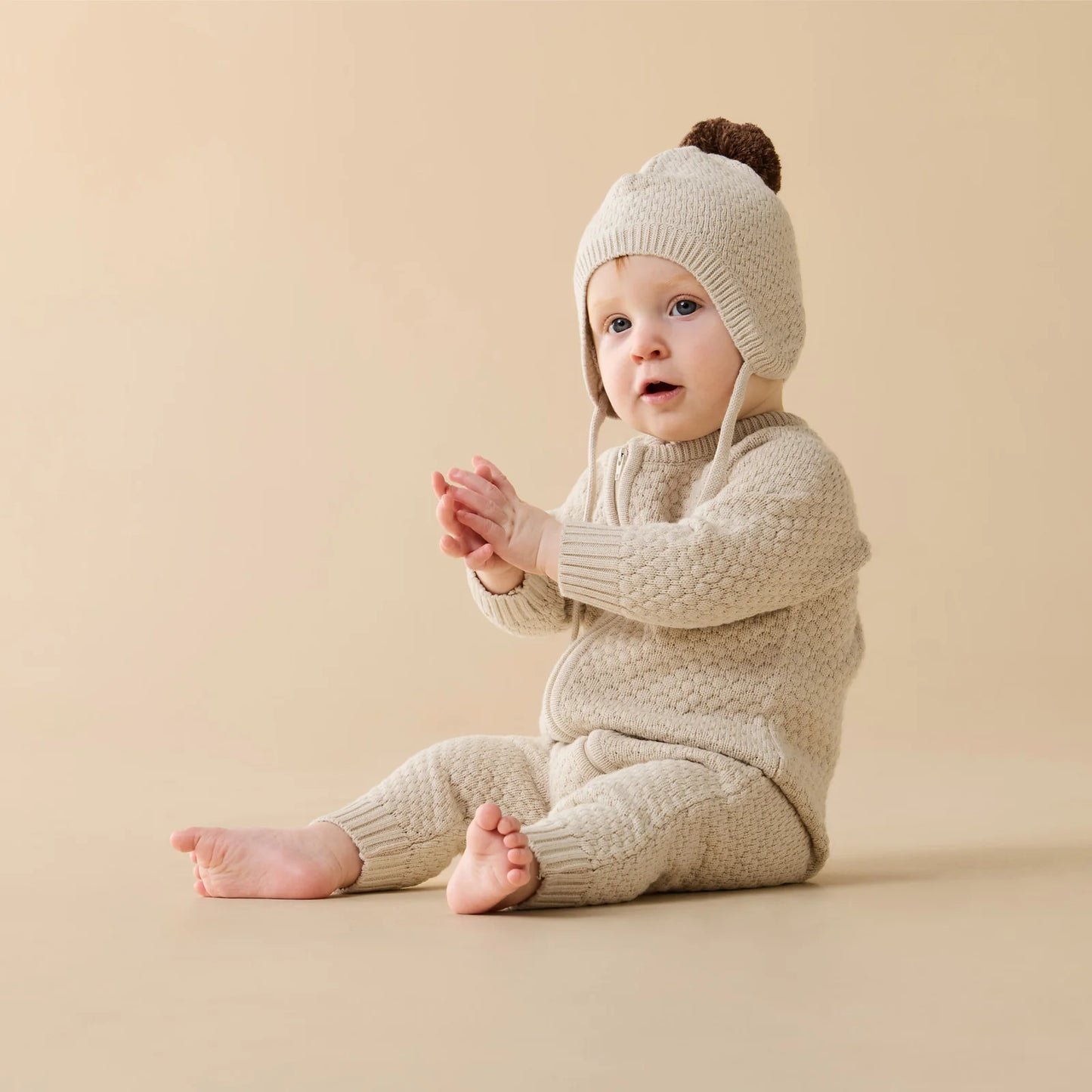 Organic Knitted Bubble Growsuit | Cream | Wilson & Frenchy