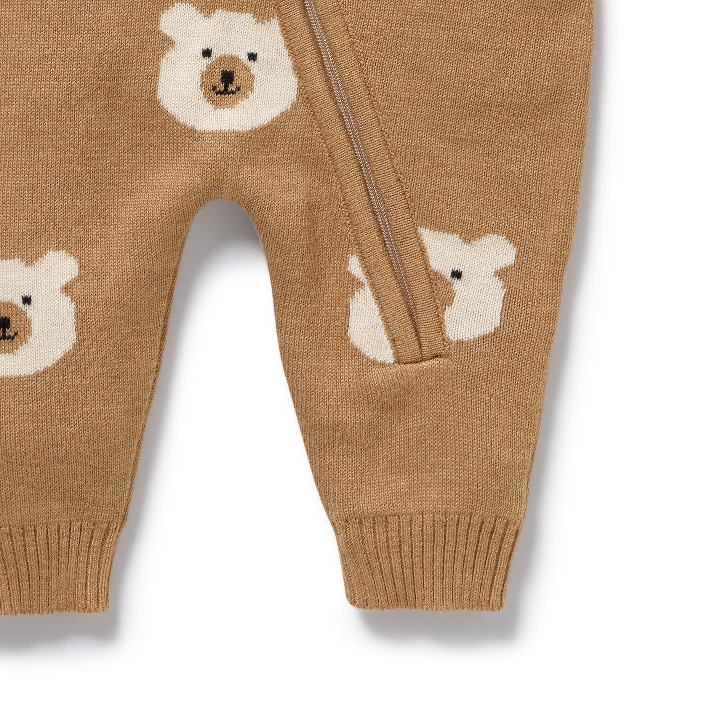 Organic Knitted Jacquard Growsuit | Beary Cute | Wilson & Frenchy