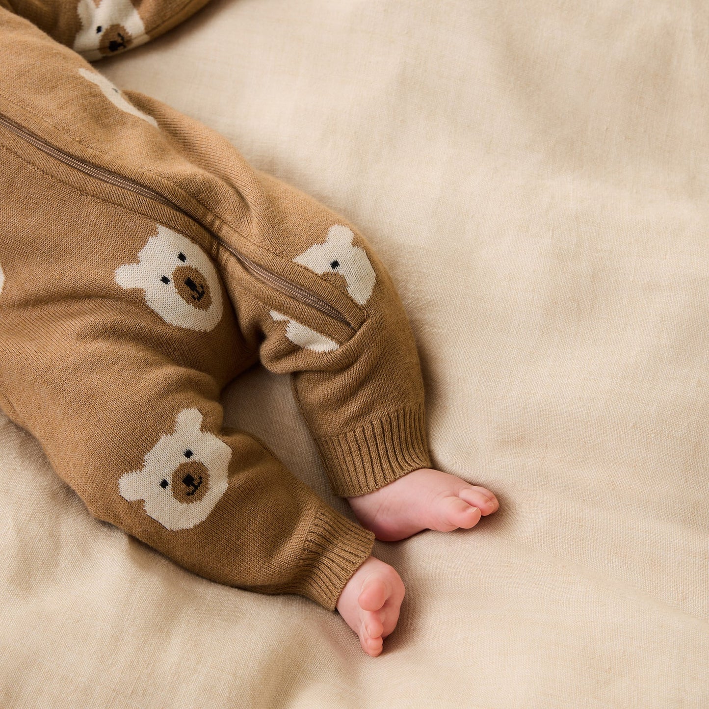 Organic Knitted Jacquard Growsuit | Beary Cute | Wilson & Frenchy