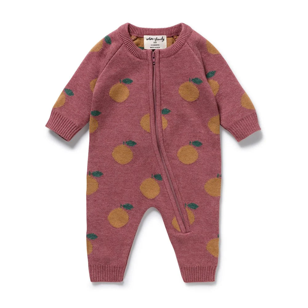 Organic Knitted Jacquard Growsuit | Clementine | Wilson & Frenchy