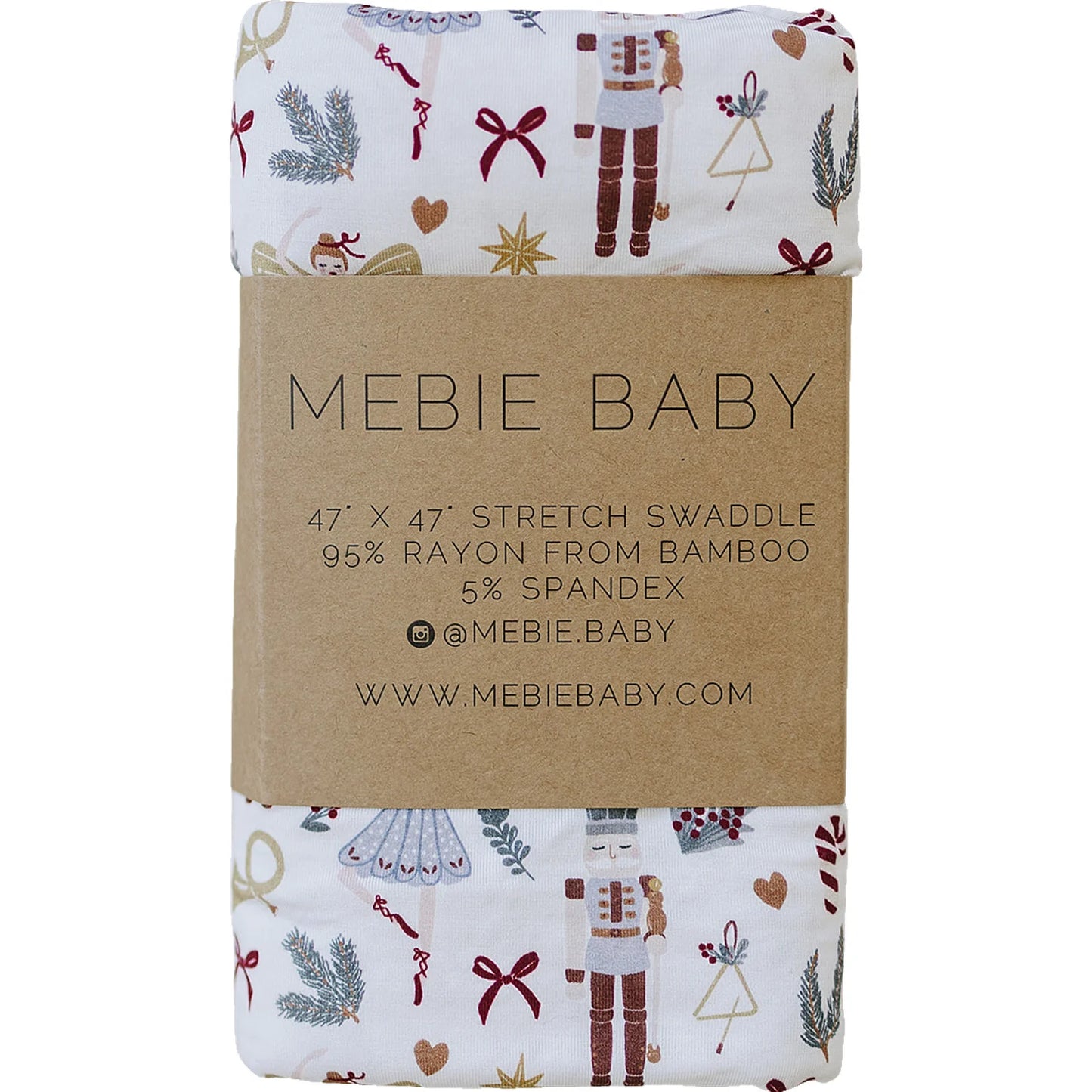 Red Nutcracker Stretch Swaddle | Mebie Baby