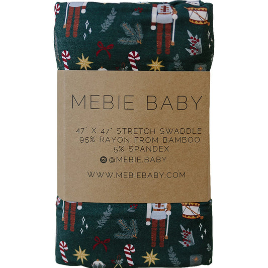 Green Nutcracker Stretch Swaddle | Mebie Baby