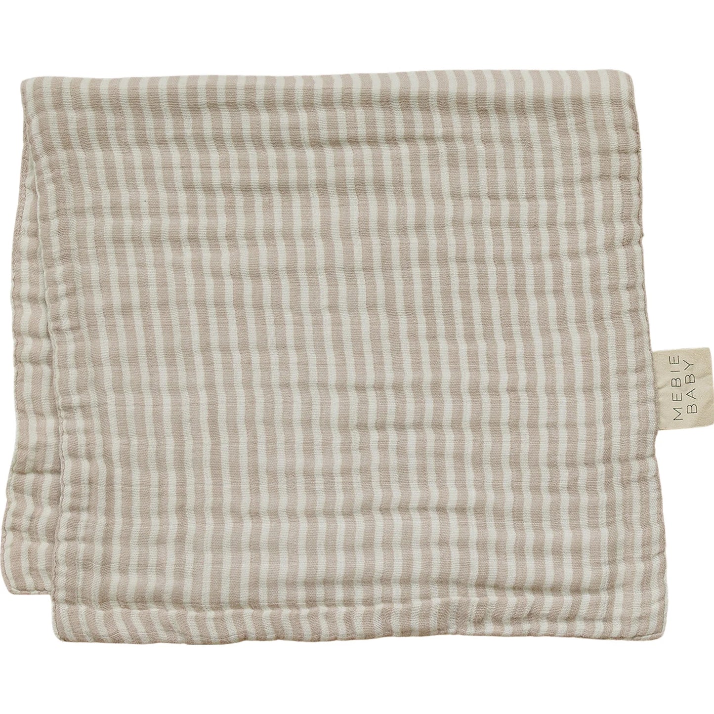 Taupe Stripe Muslin Burp Cloth | Mebie Baby