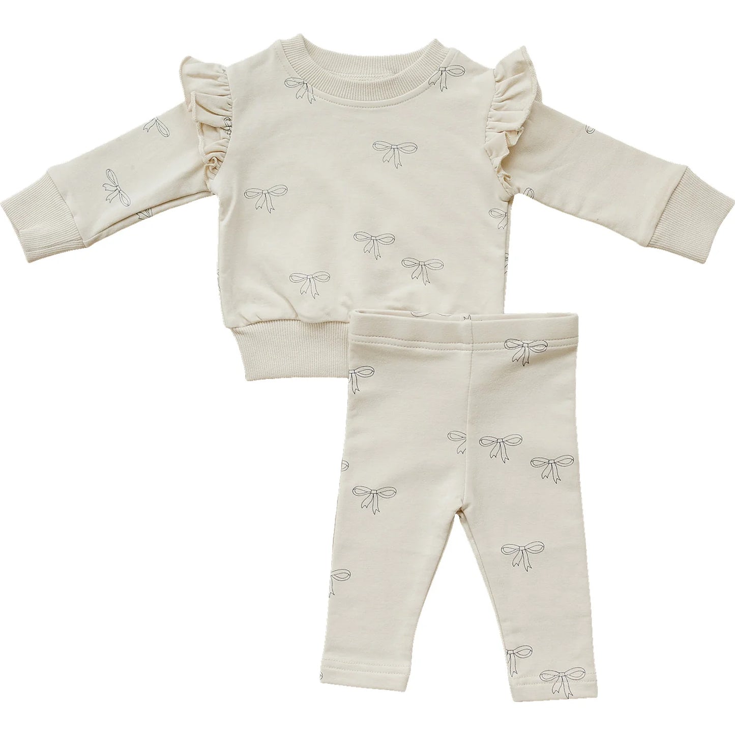 Ribbon Ruffle French Terry Set | Mebie Baby