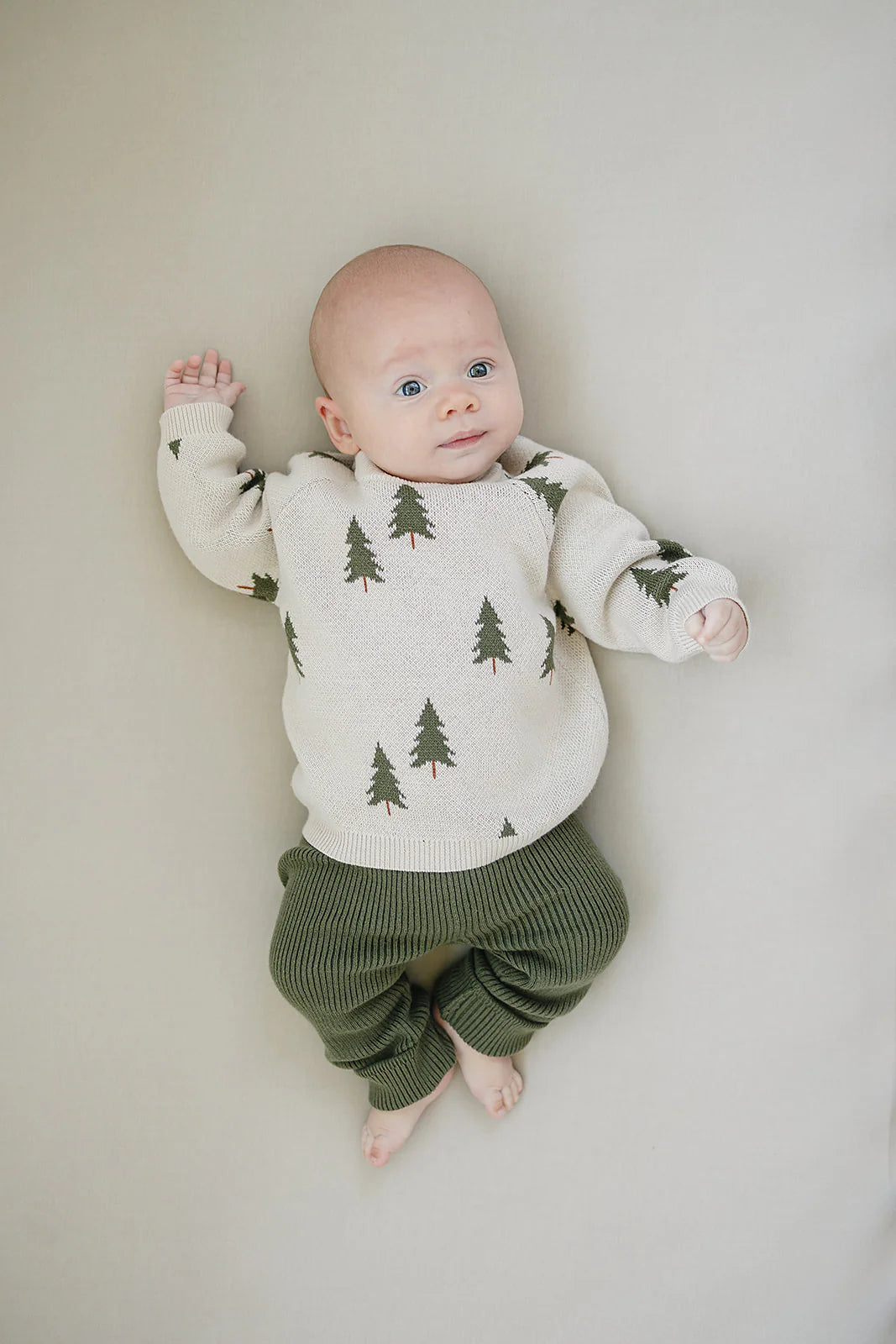 Olive Knit Leggings | Mebie Baby