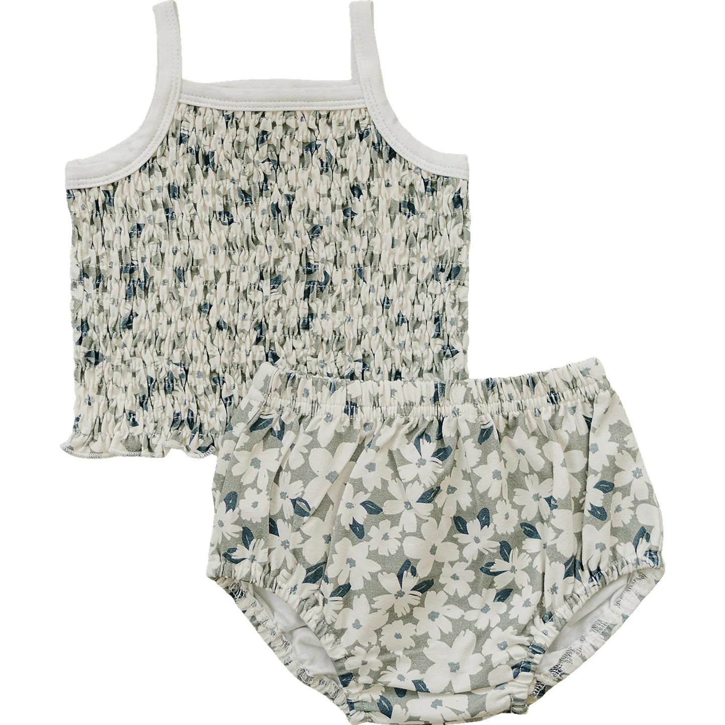 Ruched Floral Bloomer Set | Mebie Baby