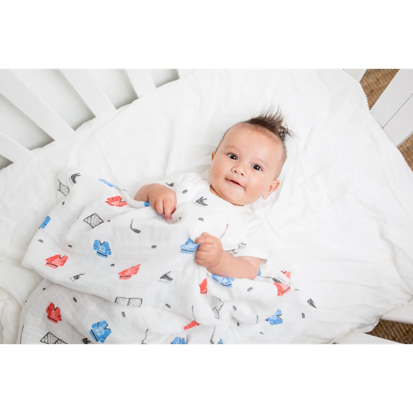 Classic Muslin Blanket XL | Hockey | Lulujo