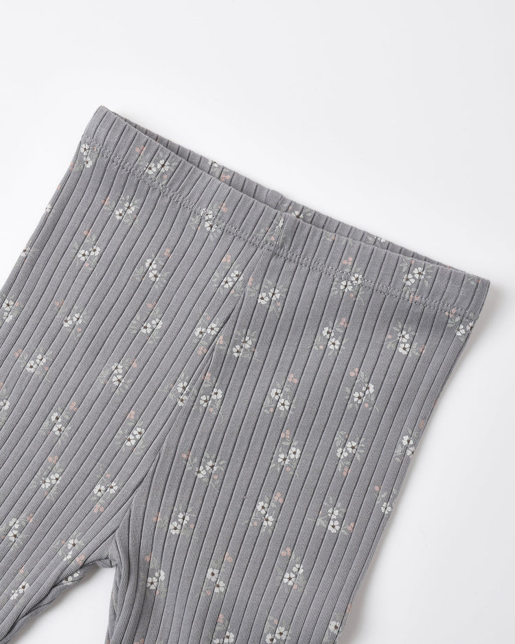 Ribbed Long Sleeve + Legging Set | Slate Bloom | Rylee & Cru