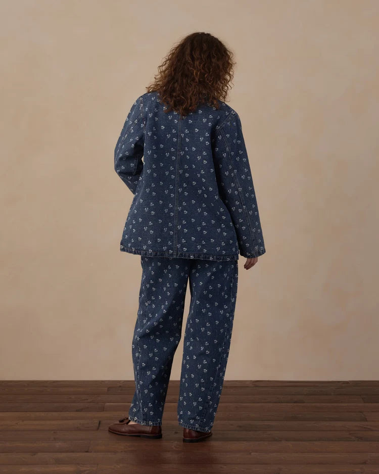 Women's Long Chore Coat | Heart Ditsy | Rylee & Cru