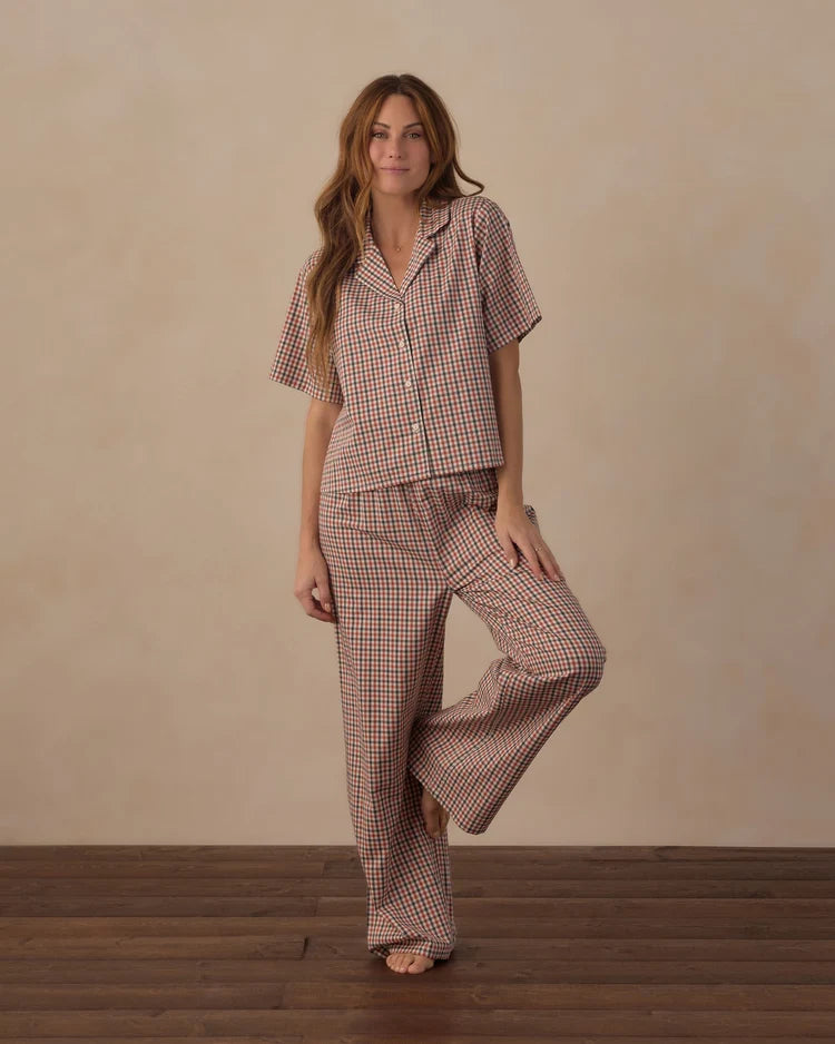 Women's Woven Pajama Set | Holiday Gingham | Rylee & Cru