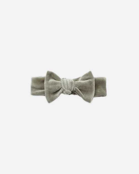 Velour Bow Headband | Spruce | Quincy Mae
