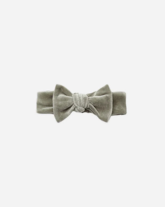 Velour Bow Headband | Spruce | Quincy Mae