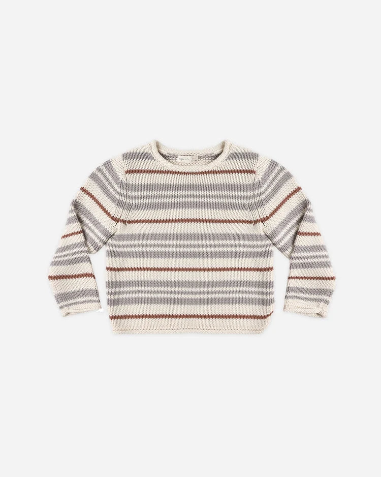Jacques Sweater | Dusty Blue Stripe | Rylee & Cru
