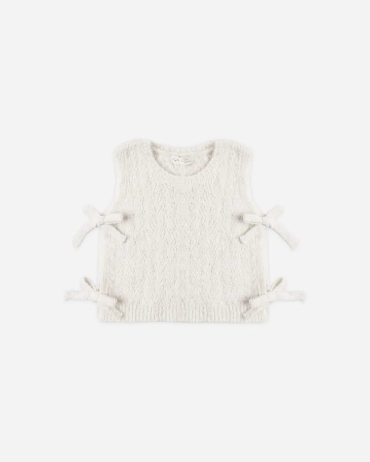 Bow Sweater Vest | Ivory | Rylee & Cru