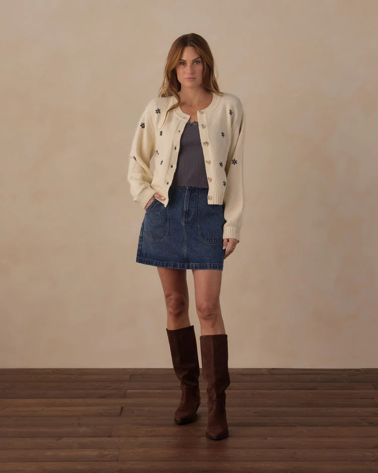 Women's Cheyenne Cardigan | Midnight Daisies | Rylee & Cru