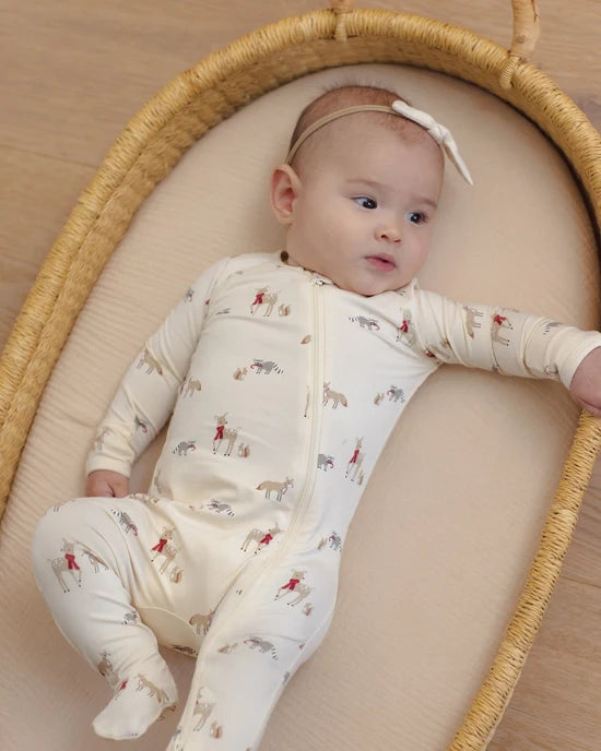 Bamboo Zip Footie | Forest Friends | Quincy Mae