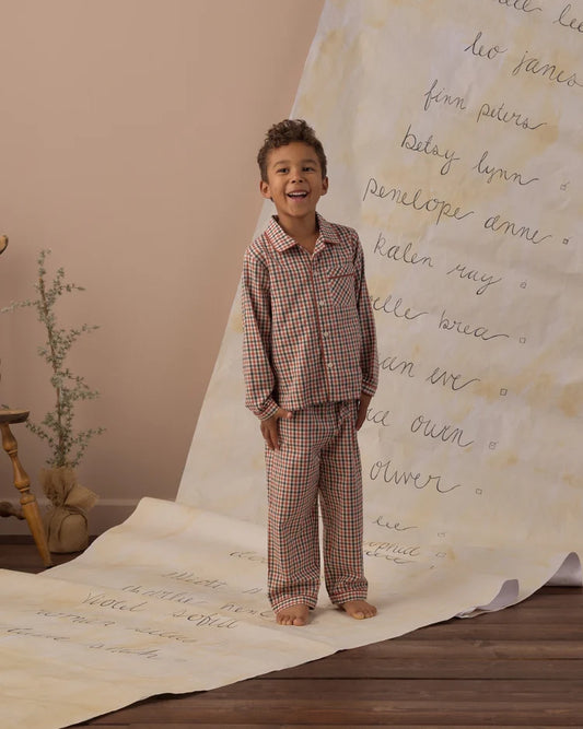 Long Sleeve Pajamas | Holiday Gingham | Rylee & Cru