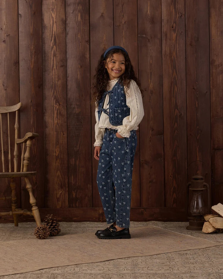 Denim Vest | Heart Ditsy | Rylee & Cru