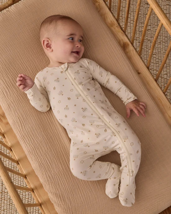 Bamboo Zip Footie | Hanukkah | Quincy Mae