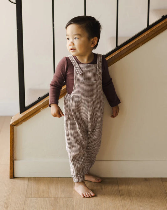 Baby Overall | Plum Gingham | Quincy Mae