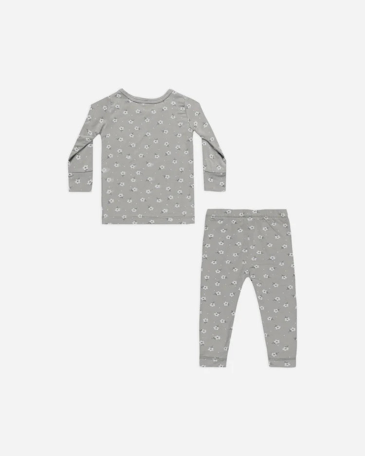 Bamboo Pajama Set | Blue Ditsy | Quincy Mae