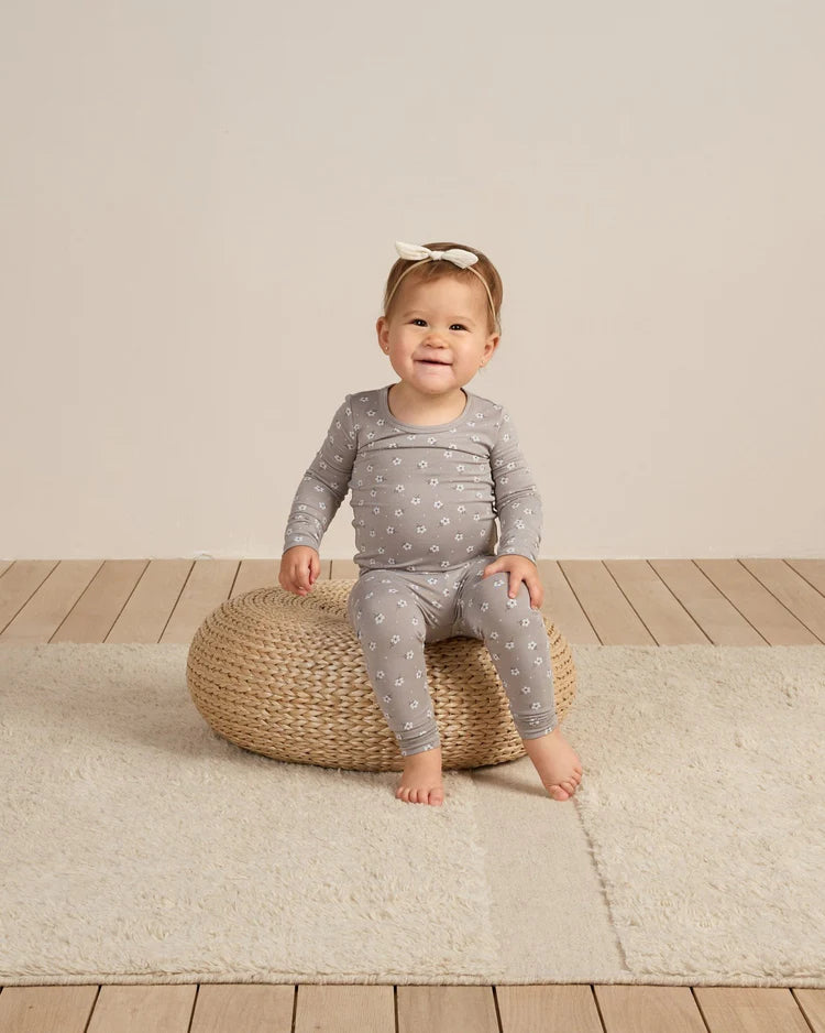 Bamboo Pajama Set | Blue Ditsy | Quincy Mae