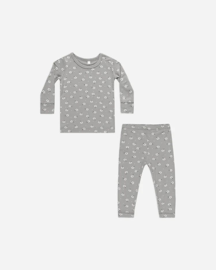 Bamboo Pajama Set | Blue Ditsy | Quincy Mae