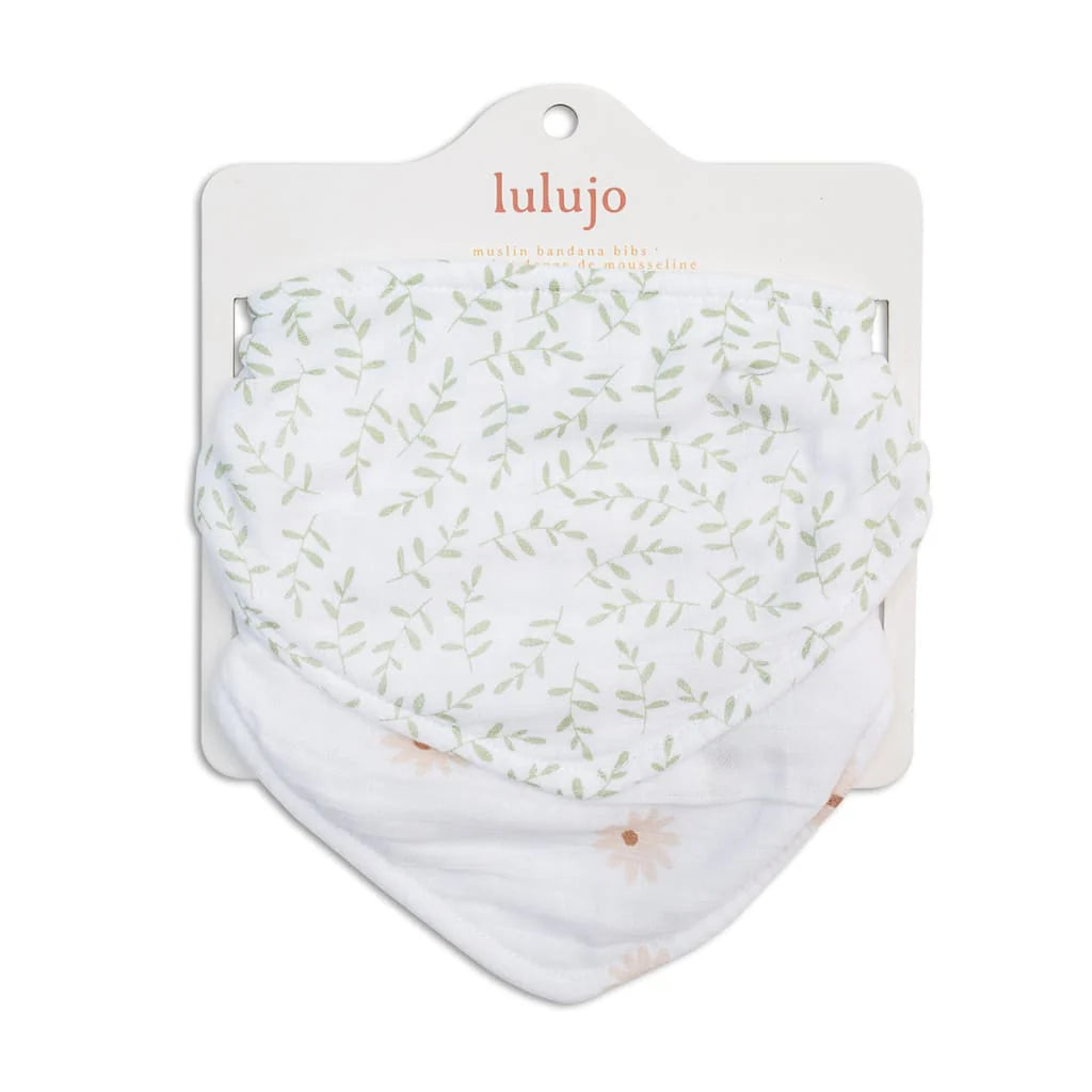 Bandana Bibs | Daisies & Greenery | Lulujo