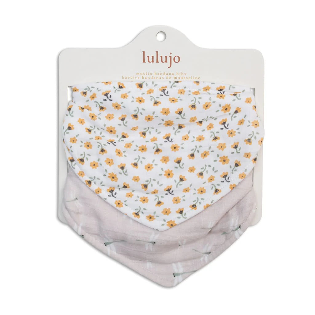 Bandana Bibs | Dragonfly & Vintage Floral | Lulujo
