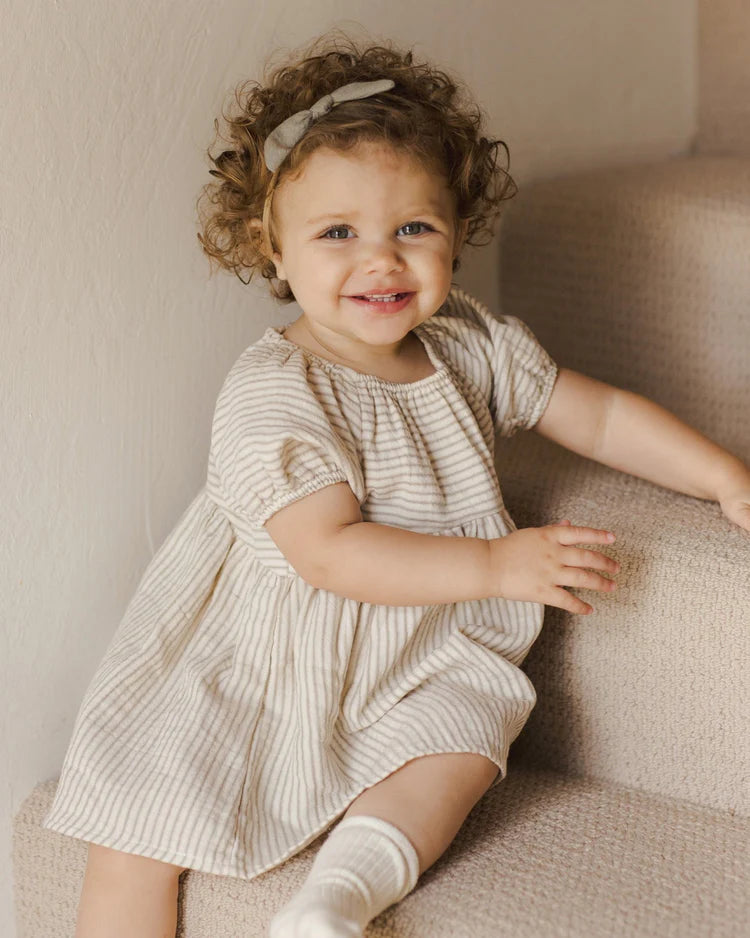 Bella Dress | Basil Stripe | Quincy Mae