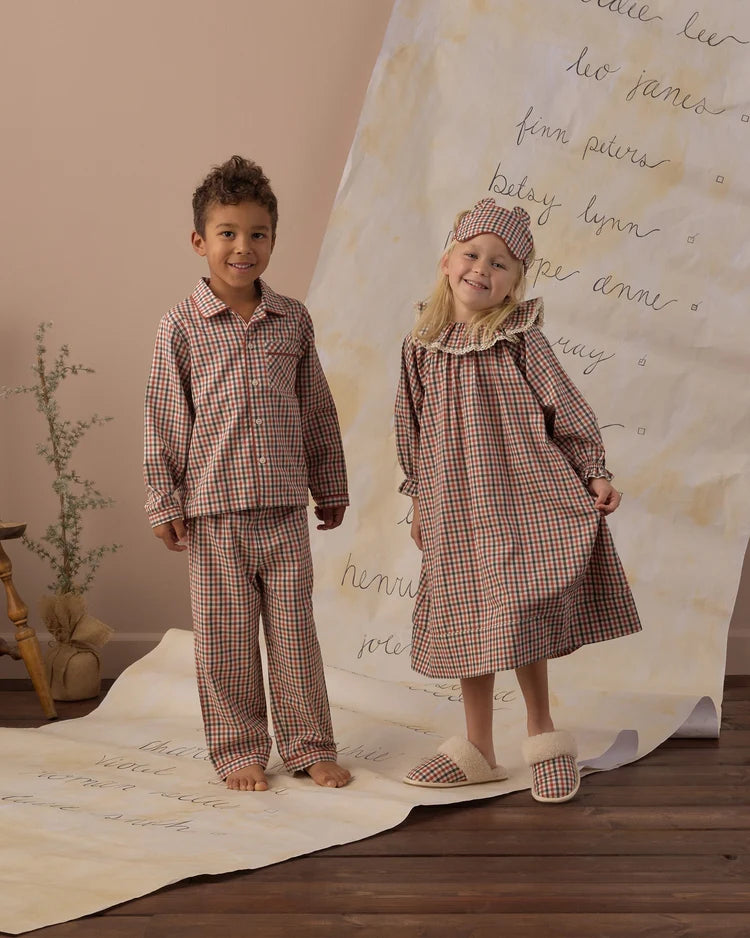 Long Sleeve Pajamas | Holiday Gingham | Rylee & Cru