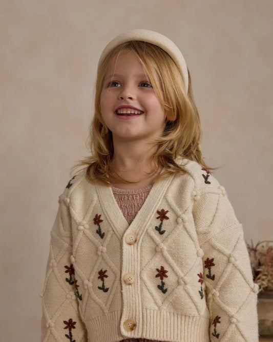 Boxy Cardigan | Winter Floral Embroidery | Rylee & Cru