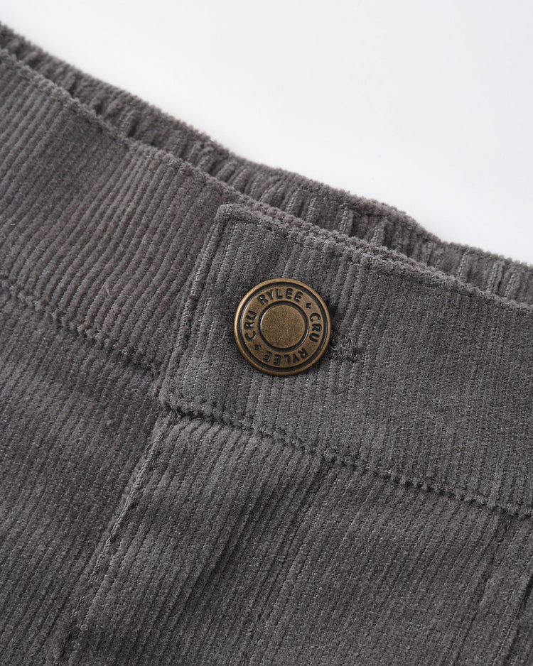 Pleated Corduroy Skirt | Slate | Rylee & Cru