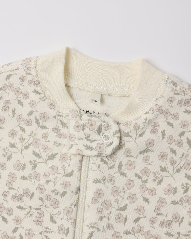 Zip Long Sleeve Sleeper Footie | Floret | Quincy Mae