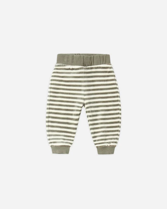 Velour Relaxed Sweatshirt Set | Spruce Stripe | Quincy Mae
