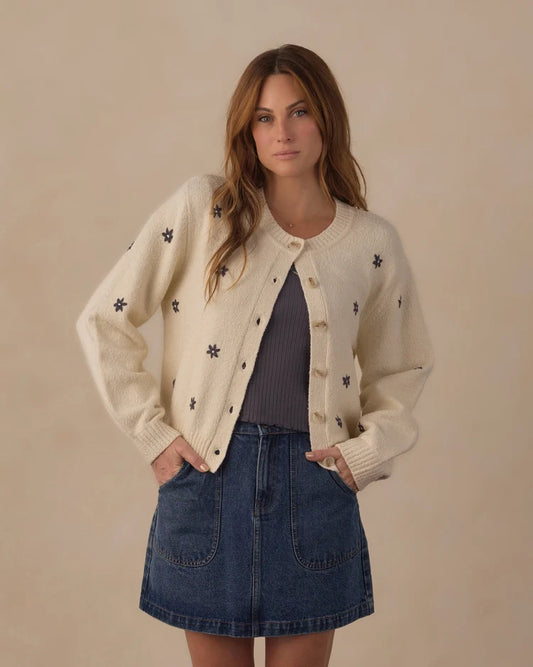 Women's Cheyenne Cardigan | Midnight Daisies | Rylee & Cru