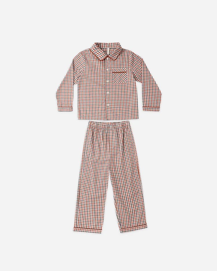 Long Sleeve Pajamas | Holiday Gingham | Rylee & Cru
