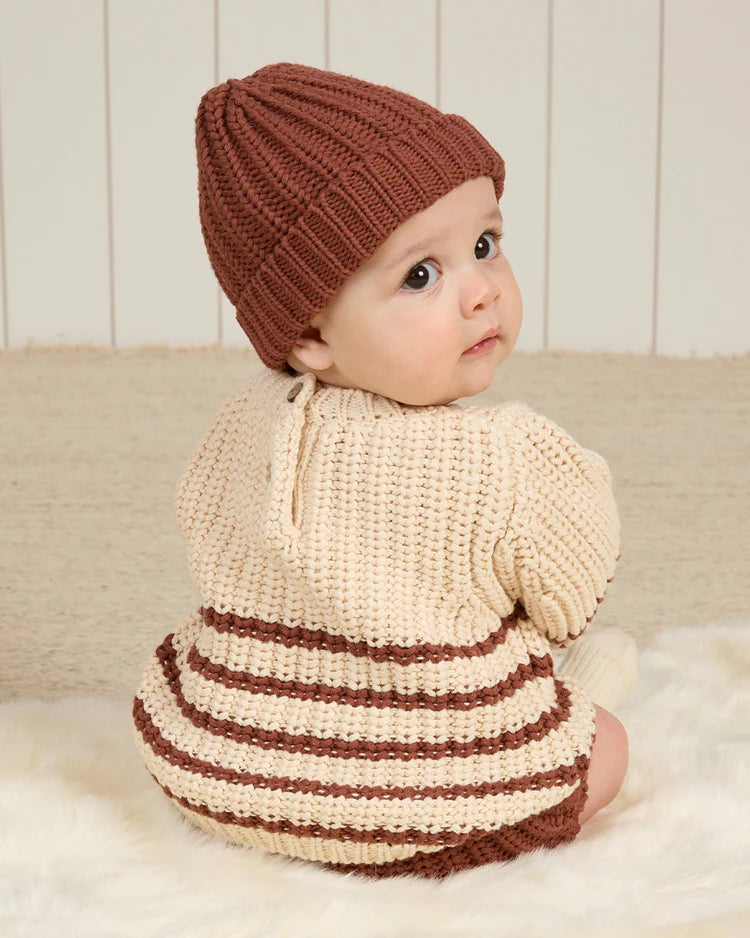 Chunky Knit Beanie | Cranberry | Quincy Mae