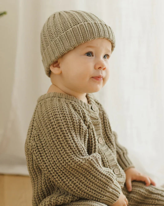 Chunky Knit Beanie | Olive | Quincy Mae