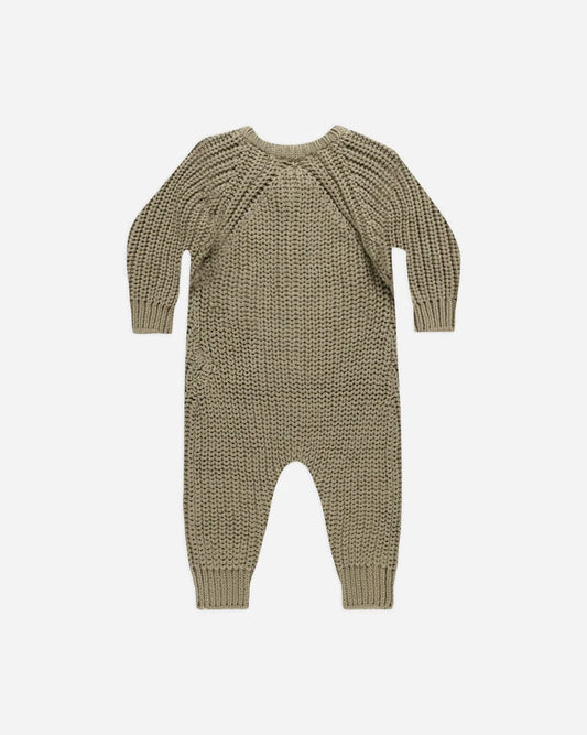 Chunky Knit Jumpsuit | Olive | Quincy Mae