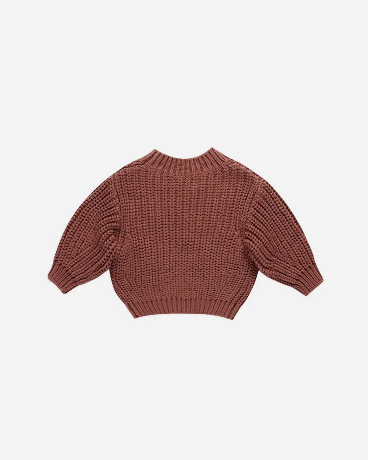 Chunky Knit Sweater | Cranberry | Quincy Mae