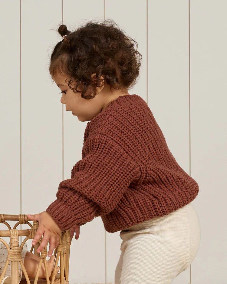 Chunky Knit Sweater | Cranberry | Quincy Mae